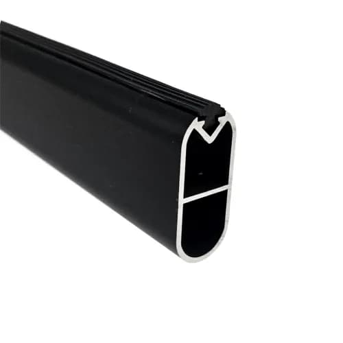 Musta ovaaliputki 15x30x2000mm (1,2mm) silikooninauhalla