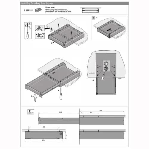 Kiinnitystarvikesetti SmartTray / Korokkeelle