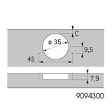 Hettich Sensys 110° pääty