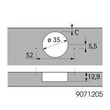 Hettich Sensys 110° pääty